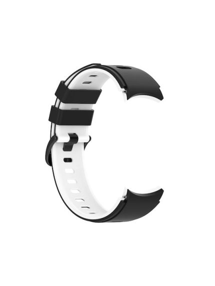 Για Samsung Galaxy Watch5 Pro 45mm/5 44mm/5 Δίχρωμη ζώνη σιλικόνης με λουράκι ρολογιού (Μαύρο λευκό)