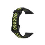 Για Huawei Band 6 / Honor Band 6 Universal δίχρωμη αναπνεύσιμη ζώνη ρολογιών σιλικόνης (Μαύρο πράσινο)