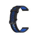 For Huawei Watch GT 3 46mm 22mm Two-color Stripe Silicone Watch Band ( ΜΑΥΡΟ+ ΜΠΛΕ)