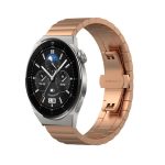 For Huawei Watch GT 3 Pro 43mm 20mm One Bead Butterfly Buckle Metal Steel Watch Band  ΡΟΖ/ΧΡΥΣΟ
