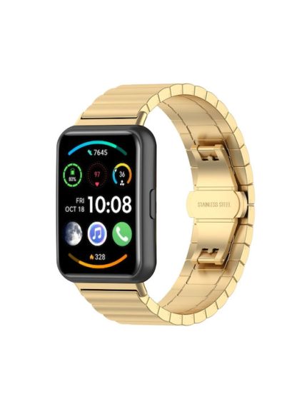 For Huawei Watch Fit 2 One-bead Metal Stainless Steel Watch Band   ΧΡΥΣΟ