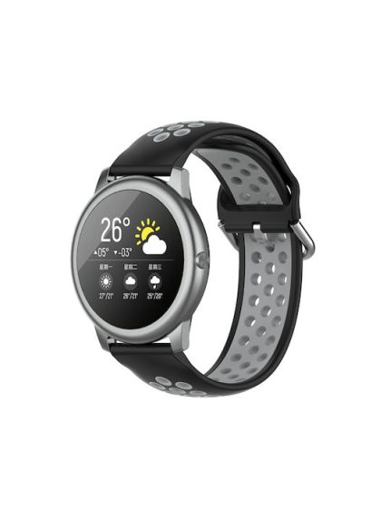 Για Xiaomi Haylou Solar LS05 Δίχρωμη ζώνη ρολογιών σιλικόνης, μέγεθος: 22 mm (Μαύρο γκρι)