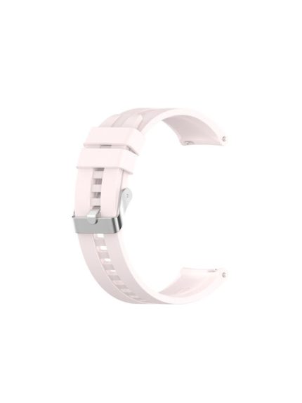 Για Amazfit GTS 2e / GTS 2 Ανταλλακτικό λουράκι σιλικόνης 20mm με ασημί αγκράφα (ροζ άμμου)For Amazfit GTS 4 For Amazfit GTS 3 For Amazfit GTS 2E For Amazfit GTS 2 Mini For Amazfit GTS 2 For Amazfit GTS For Amazfit GTR 42mm For Amazfit Pop P