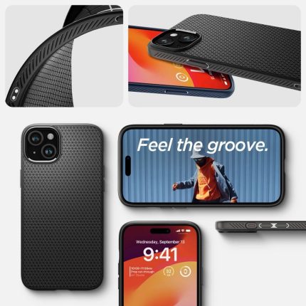 Θήκη SPIGEN Liquid Air για IPHONE 15 μαύρη ματ
