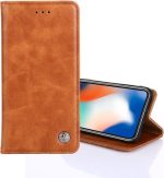 Για OnePlus 5T, μη μαγνητική ρετρό υφή, οριζόντια αναδιπλούμενη δερμάτινη θήκη με θήκη και υποδοχές για κάρτες και πορτοφόλι (καφέ)