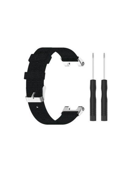 For Amazfit T-Rex Pro / Amazfit T-Rex Nylon Canvas Watch Band with Dismantling Tools, One Size (Black)