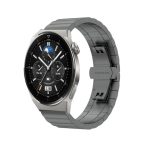 For Huawei Watch GT 3 Pro 46mm 22mm One Bead Butterfly Buckle Metal Steel Watch Band   ΓΚΡΙ
