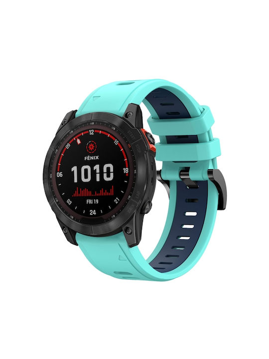 e9856805-9291-4f96-8bf0-f87908e8946c_0.jpg Για Garmin Fenix 7X 26mm δίχρωμη αθλητική ζώνη ρολογιών σιλικόνης (Μέντα Πράσινο + Μπλε) Εφαρμόζεται μοντέλα: κατάλληλο για Garmin Fenix7X, Fenix 7X Solar, TACTIX 7/ 7 Pro, TACTIX DELTA, Enduro, VERTIX2, Fenix 6X , Fenix 6X Pro, Fenix 6X Sapphi - Image 1