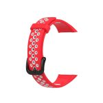 Για Huawei Band 6 / Honor Band 6 Universal δίχρωμη αναπνέουσα ζώνη σιλικόνης (κόκκινο λευκό)