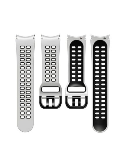 For Samsung Galaxy Watch 5 Pro 45mm 20mm Breathable Two-Color Silicone Watch Band (ΜΑΥΡΟ + ΓΚΡΙ)