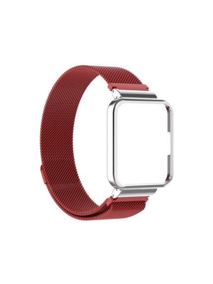 Για Xiaomi Redmi Watch 2 Lite 2 in 1 Milano Metal Band Watch με πλαίσιο ρολογιού (κόκκινο)