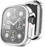 Για Apple Watch Ultra 49mm ENKAY Πλήρης κάλυψη, επικαλυμμένη μαλακή θήκη TPU με φιλμ οθόνης (ασημί)