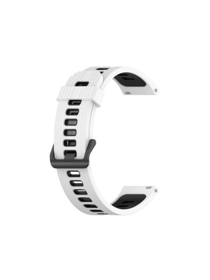 Για Samsung Galaxy Watch4/Active2 Ζώνη ρολογιών σιλικόνης δύο χρωμάτων 20 mm (Λευκό μαύρο)