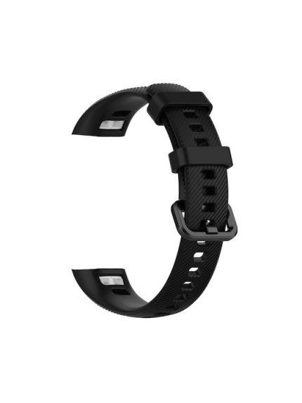 Smart Watch Silicone Watch Band for Huawei Honor Band 4 / Band 5(Black)