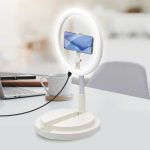 Ring Light One Leg Stand Y2 29cm 3500-6000K με Επιτραπέζια Βάση Στήριξης και Βάση για Κινητό Silver - Image 3
