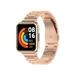 Three-bead Steel Watch Band for Xiaomi Redmi Watch 2 Lite International Version (Rose Gold)
