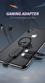 Usams AU06 Dual Lightning Ring Holder Adapter Μαύρο - Image 2