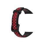 Για Huawei Band 6 / Honor Band 6 Universal δίχρωμη αναπνέουσα ζώνη σιλικόνης (Μαύρο κόκκινο)