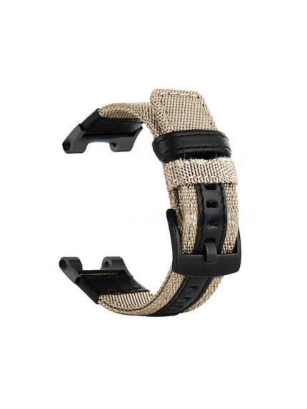 For Amazfit T-Rex / T-Rex Pro / Ares Leather Nylon Watch Band (ΧΑΚΙ)