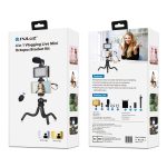 PULUZ 4 σε 1 Vlogging Live Mini Octopus Bracket Kit + Studio Light + Μικρόφωνο + Κιτ σφιγκτήρα τηλεφώνου (Μαύρο) - Image 11