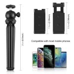 PULUZ 4 σε 1 Vlogging Live Mini Octopus Bracket Kit + Studio Light + Μικρόφωνο + Κιτ σφιγκτήρα τηλεφώνου (Μαύρο) - Image 3