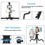 PULUZ 4 σε 1 Vlogging Live Mini Octopus Bracket Kit + Studio Light + Μικρόφωνο + Κιτ σφιγκτήρα τηλεφώνου (Μαύρο) - Image 4