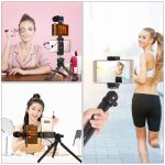 PULUZ 4 σε 1 Vlogging Live Mini Octopus Bracket Kit + Studio Light + Μικρόφωνο + Κιτ σφιγκτήρα τηλεφώνου (Μαύρο) - Image 8