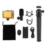 PULUZ 4 σε 1 Vlogging Live Mini Octopus Bracket Kit + Studio Light + Μικρόφωνο + Κιτ σφιγκτήρα τηλεφώνου (Μαύρο) - Image 10