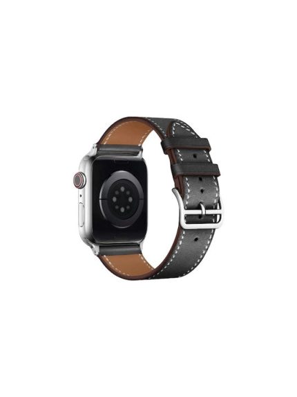 Για Apple Watch Series 8 45mm imak PG1 Series Leather Band (Μαύρο)