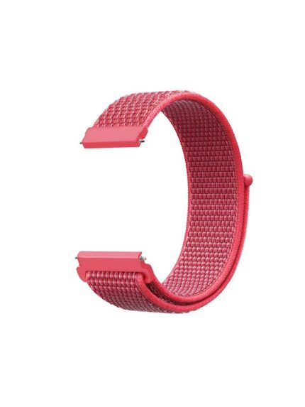 For Samsung Galaxy Watch 42mm Nylon Braided Watch Band     (Hibiscus Pink)