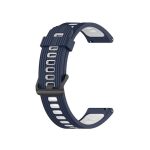 For Huawei Watch GT 3 46mm 22mm Two-color Stripe Silicone Watch Band (ΜΠΛΕ + ΑΣΠΡΟ )