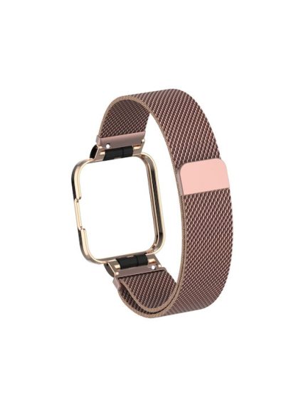 Για Xiaomi Redmi Watch 2 Milanese Magnetic Metal Watchband (Rose Red)