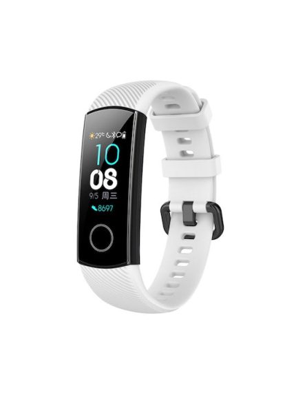 Smart Watch Silicone Watch Band for Huawei Honor Band 4 / Band 5(White)
