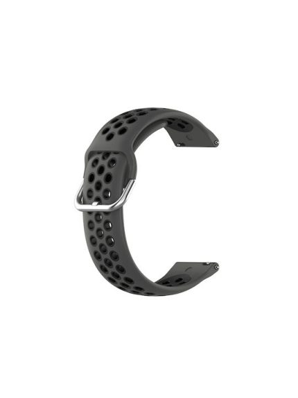 Για Huawei Watch 3 / 3 Pro 22mm Sport Δίχρωμη ζώνη ρολογιών από σιλικόνη (Anthracite Black)