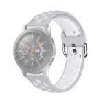 For Galaxy Watch 46 / S3 / Huawei Watch GT 1 / 2 22mm Smart Watch Silicone Double Color Watch Band, Size:S(Grey White)