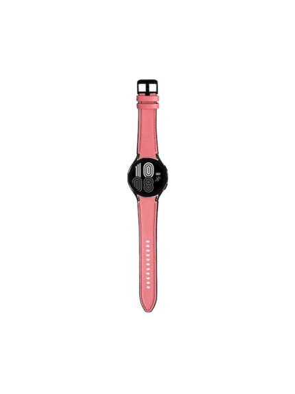 For Samsung Galaxy Watch4 Silicone + Leather Black Buckle Watch Band(Pink)