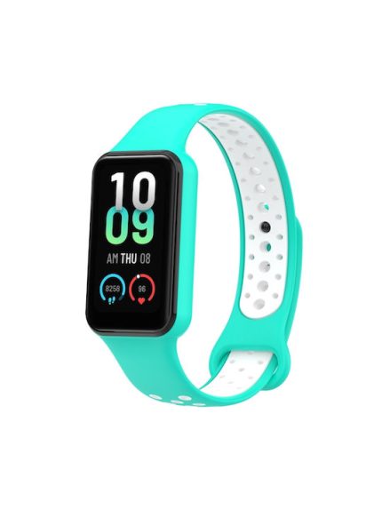 For Redmi Band 2 Loop Two-Color Breathable Silicone Watch Band (ΓΑΛΑΖΙΟ + ΑΣΠΡΟ )