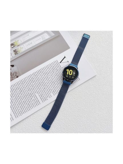 20mm Two Sections Milan Steel Watch Band(Blue)