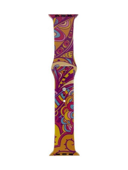 SILICONE ΛΟΥΡΑΚΙ ΓΙΑ APPLE WATCH ΠΟΡΤΟΚΑΛΙ ΜΕ ΣΧΕΔΙΟ ORANGE FANTASY 38-40-41MM