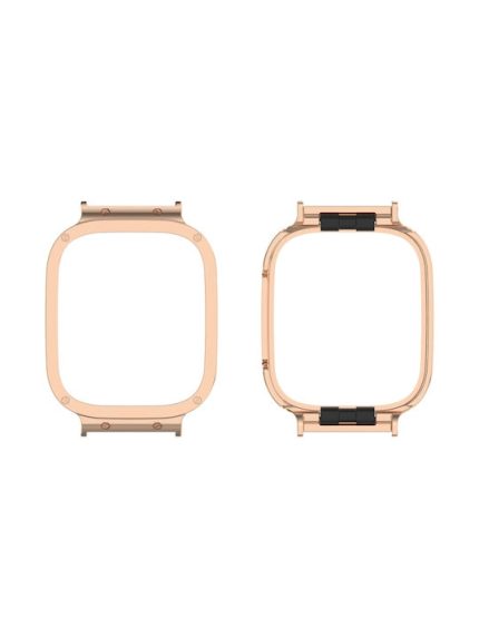 Για Xiaomi Redmi Watch 3 / Mi Watch Lite 3 Metal Frame Protective Case (Rose Gold)