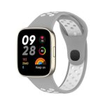 For Redmi Watch 3 Lite Sports Two-Color Silicone Watch Band(Grey+White)