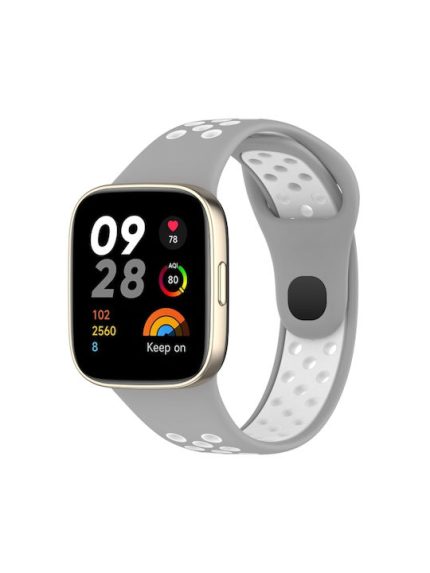 For Redmi Watch 3 Lite Sports Two-Color Silicone Watch Band(Grey+White)