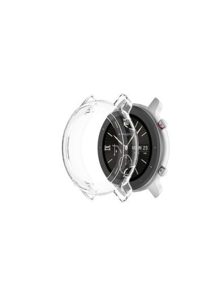 Για θήκη ρολογιού Huami Amazfit GTR 47mm TPU Half Case (Διαφανές λευκό)