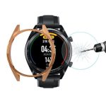 Για ρολόι HUAWEI GT Classic / GT Active / GT Sport 46mm ENKAY Hat-prince 2 σε 1 Θήκη TPU από ηλεκτροπλάκα πλήρους κάλυψης + 0,2 mm 9H 2,15D μεμβράνη από σκληρυμένο γυαλί με κυρτή άκρη (ροζ χρυσό)