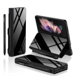 Για Samsung Galaxy Z Fold3 5G GKK Flip Tempered Glass θήκη τηλεφώνου με υποδοχή στυλό (Μαύρη)