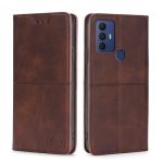 Για TCL 30 SE/306/305/Sharp Aqous V6/V6 Plus Cow Texture Μαγνητική οριζόντια δερμάτινη θήκη τηλεφώνου (σκούρο καφέ)