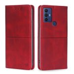 Για TCL 30 SE/306/305/Sharp Aqous V6/V6 Plus Cow Texture Μαγνητική οριζόντια δερμάτινη θήκη τηλεφώνου (κόκκινη)