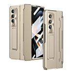 Για Samsung Galaxy Z Fold4 Ενσωματωμένη πτυσσόμενη θήκη τηλεφώνου με μεντεσέ (Champagne Gold)