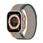Διπλό έγχρωμο Nylon Hook and Loop Fastener Band Watch For Apple Watch Series 8&7 41mm / SE 2&6&SE&5&4 40mm / 3&2&1 38mm (Orange + Army green)
