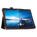 For Lenovo Tab P10 TB-X705F & Tab M10 FHD REL TB-X605FC/LC & Tab M10 TB-X605F / TB-X505F Retro Texture PU Leather Horizontal Flip Leather Case with Holder & 2 Card Slots & Hand Strap(Black)